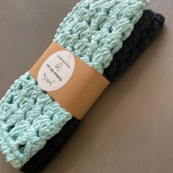 3 Cotton Washcloths / Dishcloths / Facecloths Hand Crocheted - Picture 6 of 6